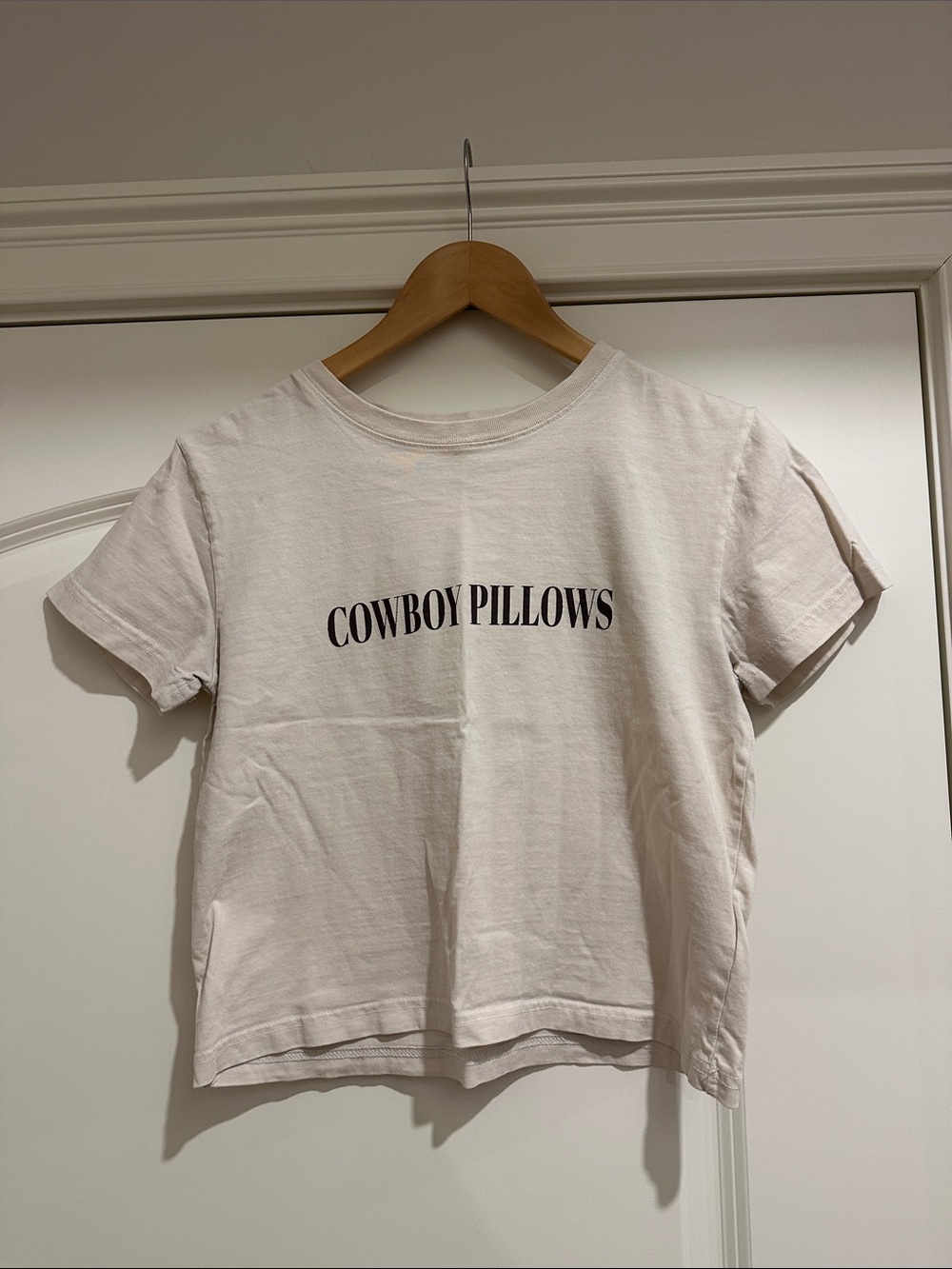 Cowboy Pillows Graphic Tee in Light Beige